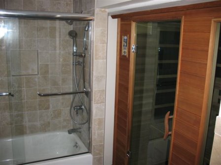 bathroom with sauna